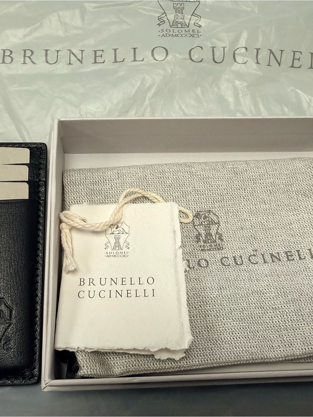 Brunello Cucinelli Black Leather Card Holder